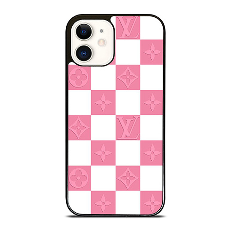 LV LOUIS VUITTON CHECKERED PINK iPhone 12 Case Cover LV LOUIS VUITTON CHECKERED PINK iPhone 12 Case Cover