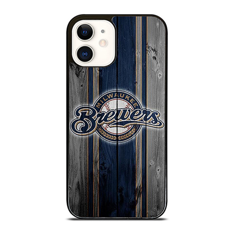 MILWAUKEE BREWERS BASEBALL WOODEN LOGO iPhone 12 Case Cover