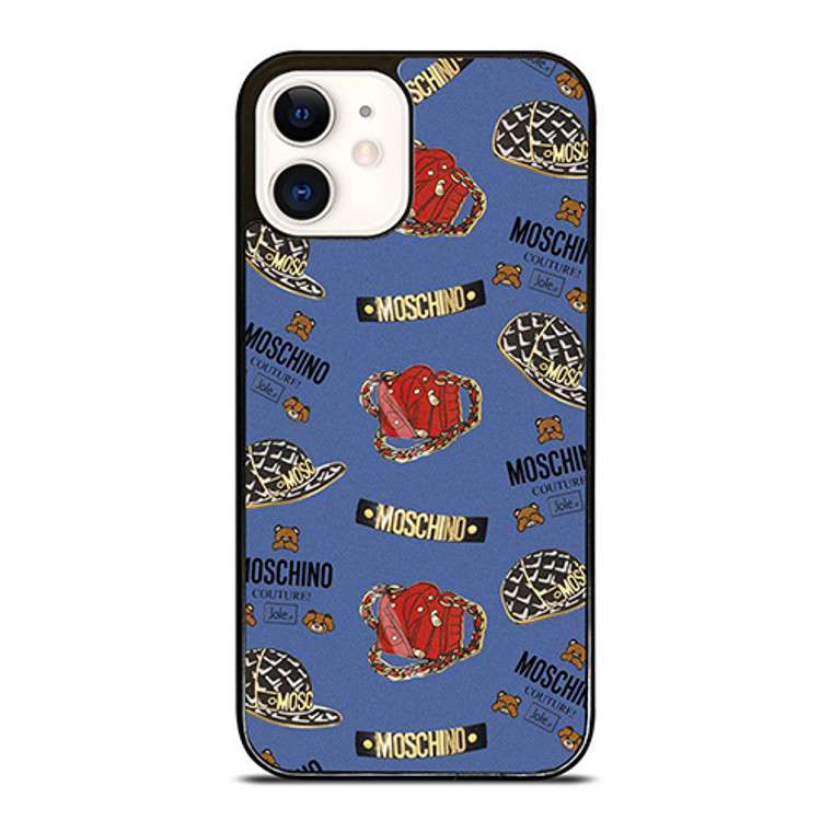 MOSCHINO COUTURE BEAR PATTERN iPhone 12 Case Cover MOSCHINO COUTURE BEAR PATTERN iPhone 12 Case Cover