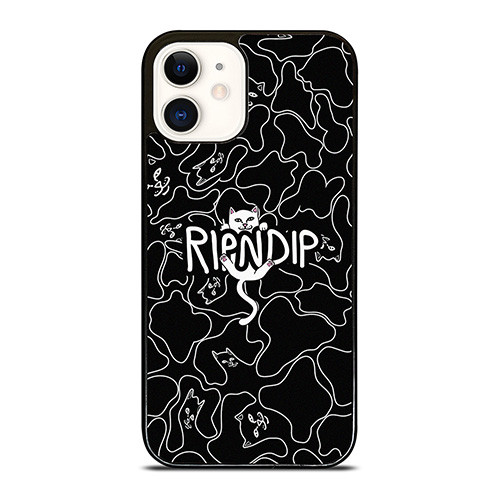 RIPNDIP BLACK DOODLE LOGO iPhone 12 Case Cover