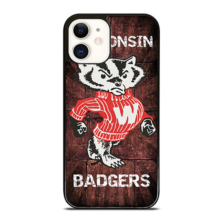 WISCONSIN BADGERS RUSTY SYMBOL iPhone 12 Case Cover WISCONSIN BADGERS RUSTY SYMBOL iPhone 12 Case Cover