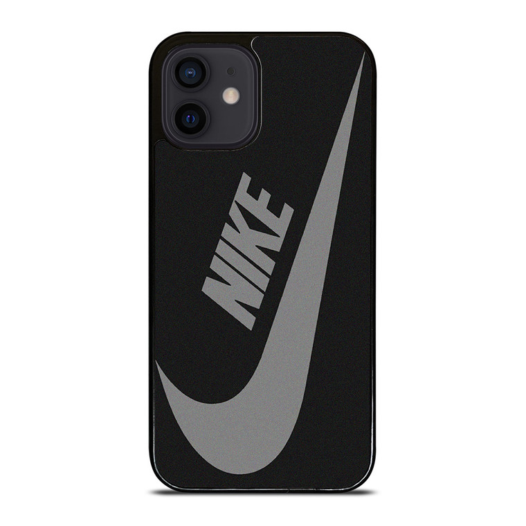 NIKE GREY BLACK LOGO iPhone 12 Mini Case Cover NIKE GREY BLACK LOGO iPhone 12 Mini Case Cover