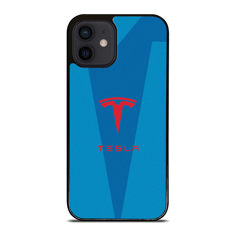 TESLA BLUE LOGO iPhone 12 Mini Case Cover