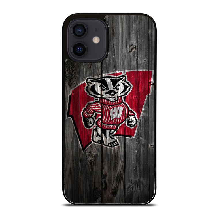 WISCONSIN BADGERS WOOD LOGO iPhone 12 Mini Case Cover