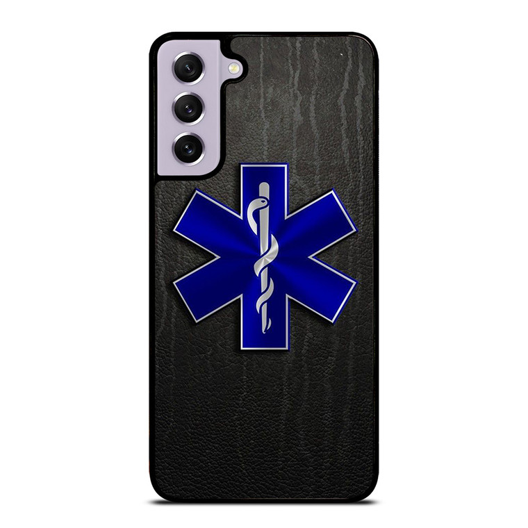 EMT EMS REGISTERED PARAMEDIC LEATHER SYMBOL Samsung Galaxy S21 FE Case Cover