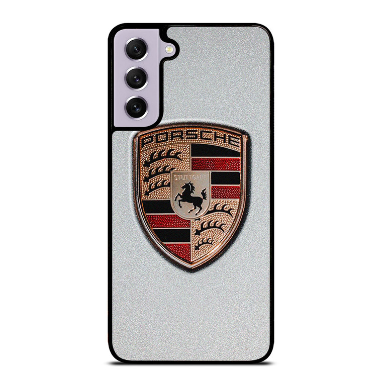 PORSCHE SILVER METAL EMBLEM Samsung Galaxy S21 FE Case Cover