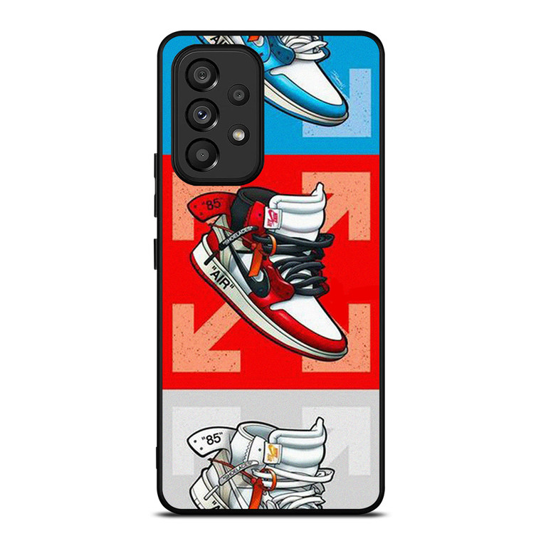 NIKE AIR JORDAN OFF WHITE SNEAKERS VECTOR Samsung Galaxy A53 Case Cover NIKE AIR JORDAN OFF WHITE SNEAKERS VECTOR Samsung Galaxy A53 Case Cover