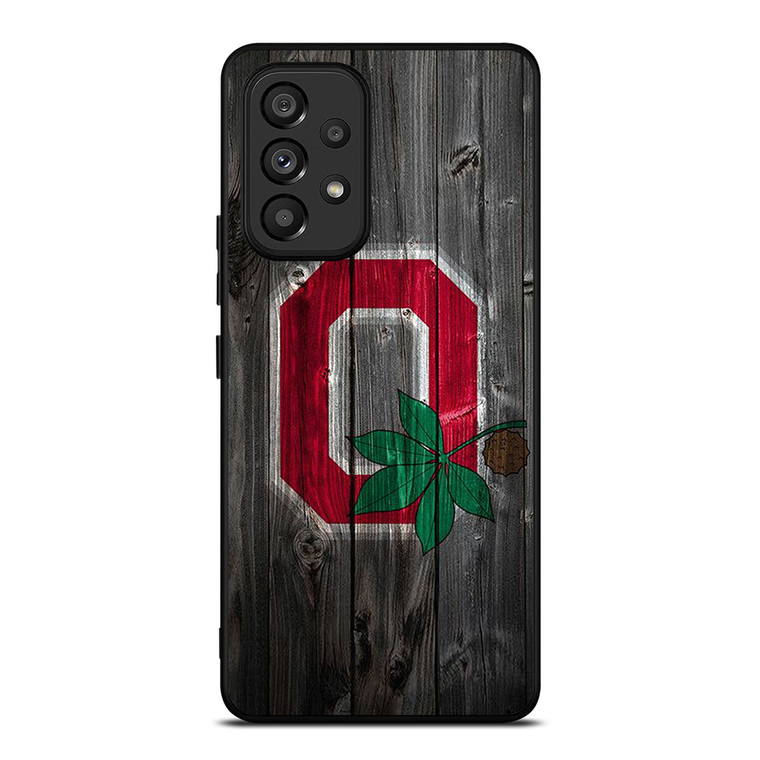OHIO STATE BUCKEYES LOGO WOOD Samsung Galaxy A53 Case Cover