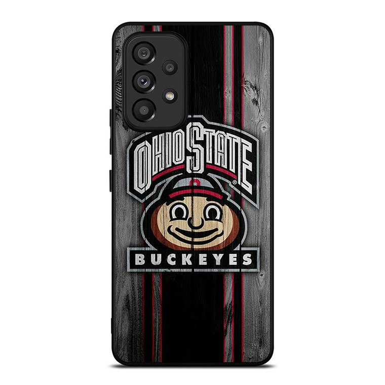 OHIO STATE BUCKEYES WOOD ICON Samsung Galaxy A53 Case Cover OHIO STATE BUCKEYES WOOD ICON Samsung Galaxy A53 Case Cover