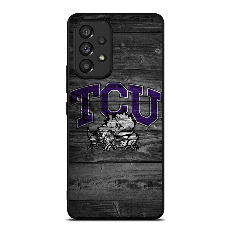 TCU HORNED FROGS FOOTBALL WOOD LOGO Samsung Galaxy A53 Case Cover