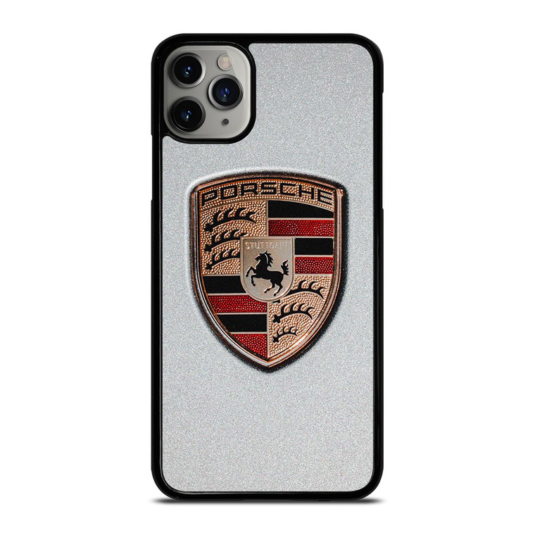 PORSCHE SILVER METAL EMBLEM iPhone 11 Pro Max Case Cover