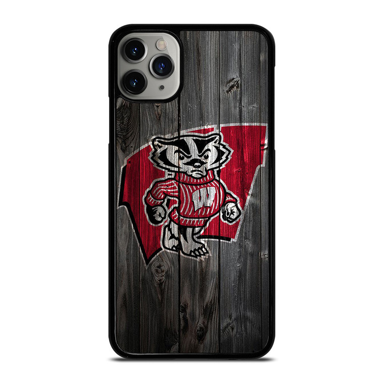 WISCONSIN BADGERS WOOD LOGO iPhone 11 Pro Max Case Cover