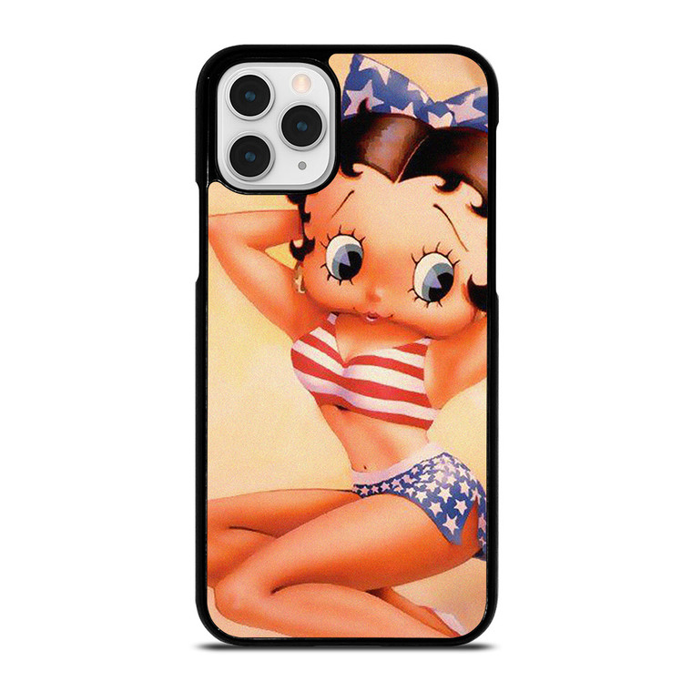 BETTY BOOP AMERICAN FLAG CARTOON  iPhone 11 Pro Case Cover