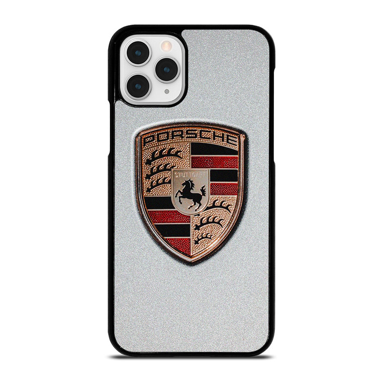 PORSCHE SILVER METAL EMBLEM  iPhone 11 Pro Case Cover