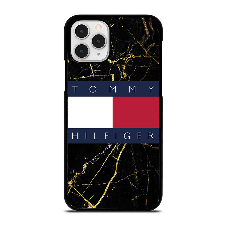 TOMMY HILFIGER BLACK GOLD MARBLE  iPhone 11 Pro Case Cover