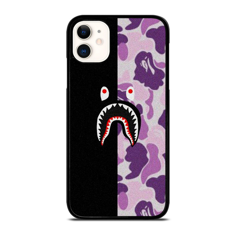 BAPE SHARK BLACK PURPLE CAMO  iPhone 11 Case Cover
