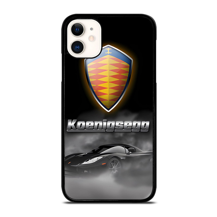 KOENIGSEGG SUPERCAR BLACK EMBLEM  iPhone 11 Case Cover
