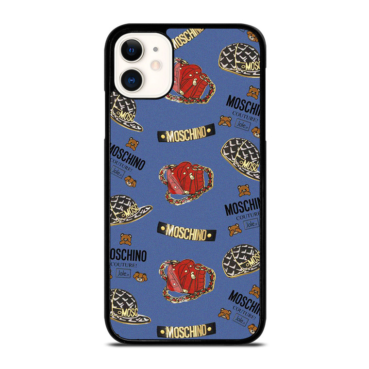 MOSCHINO COUTURE BEAR PATTERN  iPhone 11 Case Cover MOSCHINO COUTURE BEAR PATTERN  iPhone 11 Case Cover