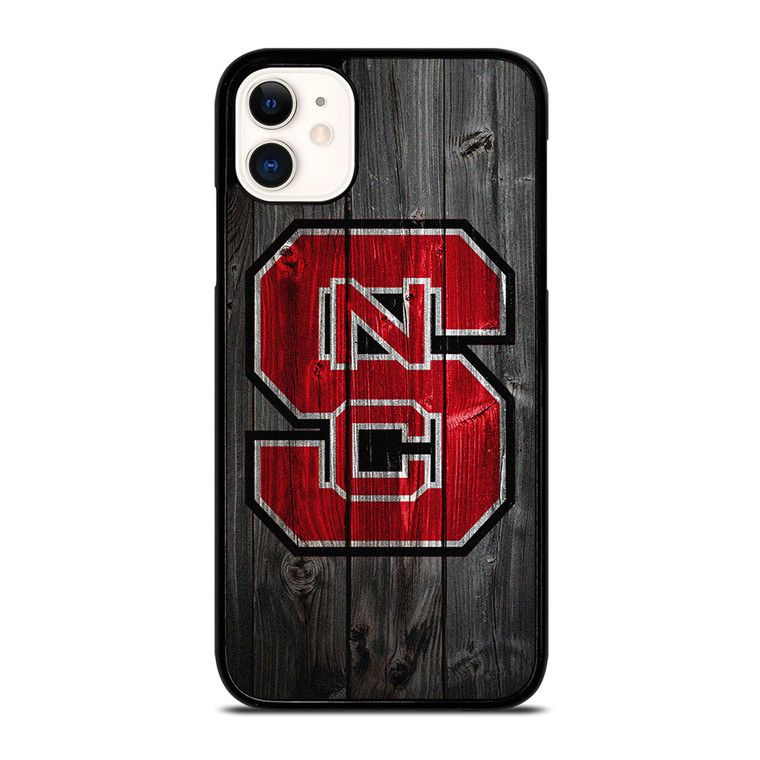 NC STATE WOLFPACK FOOTBALL WOOD LOGO  iPhone 11 Case Cover NC STATE WOLFPACK FOOTBALL WOOD LOGO  iPhone 11 Case Cover