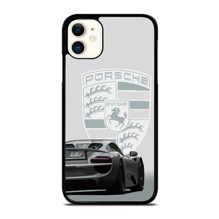 PORSCHE STUTTGART 918 SPYDER POSTER WHITE  iPhone 11 Case Cover