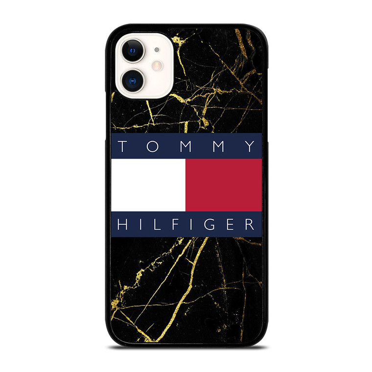 TOMMY HILFIGER BLACK GOLD MARBLE  iPhone 11 Case Cover