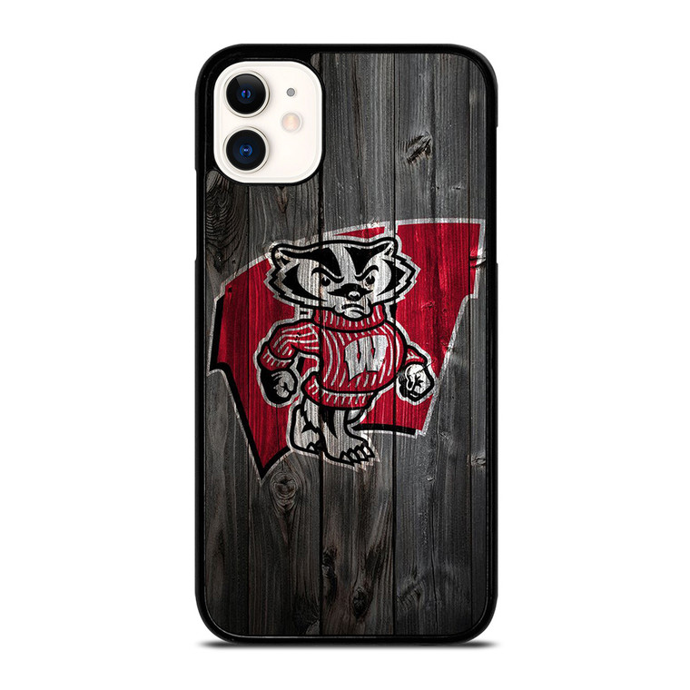 WISCONSIN BADGERS WOOD LOGO  iPhone 11 Case Cover