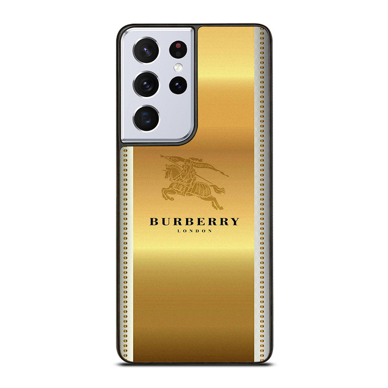 BURBERRY LONDON GOLD LOGO Samsung Galaxy S21 Ultra Case Cover