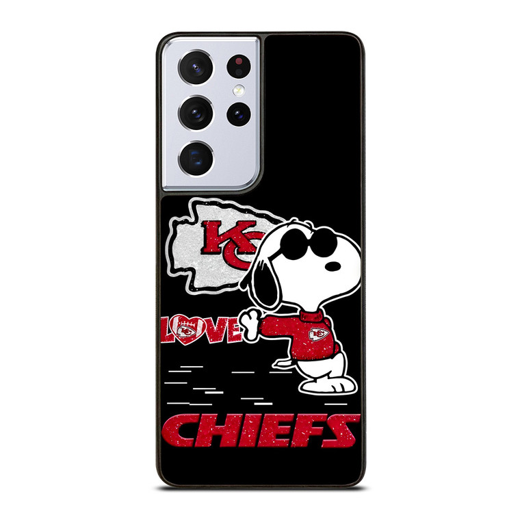 KANSAS CITY CHIEFS NFL SNOOPY Samsung Galaxy S21 Ultra Case Cover