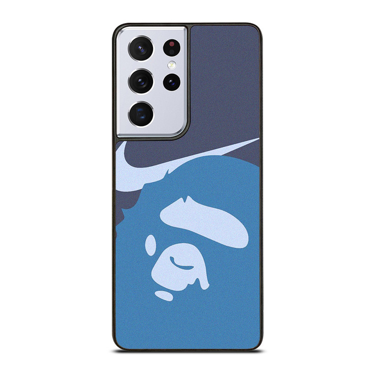 NIKE BAPE BLUE Samsung Galaxy S21 Ultra Case Cover NIKE BAPE BLUE Samsung Galaxy S21 Ultra Case Cover
