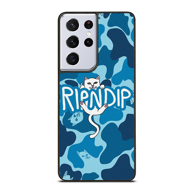 RIPNDIP CAT CAMO BLUE Samsung Galaxy S21 Ultra Case Cover