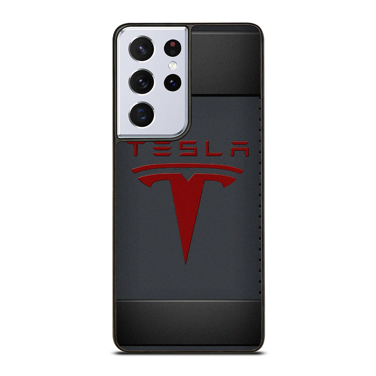 TESLA METAL CARBON LOGO Samsung Galaxy S21 Ultra Case Cover
