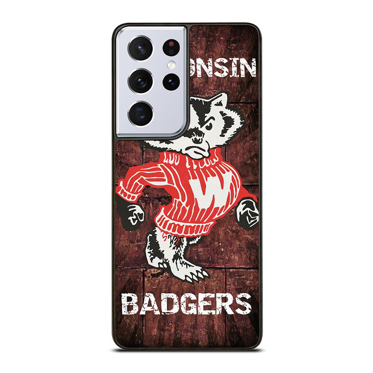 WISCONSIN BADGERS RUSTY SYMBOL Samsung Galaxy S21 Ultra Case Cover