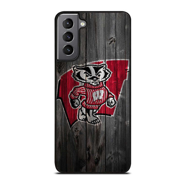 WISCONSIN BADGERS WOOD LOGO Samsung Galaxy S21 Plus Case Cover