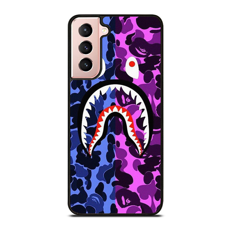 BAPE SHARK BLUE PURPLE Samsung Galaxy S21 Case Cover