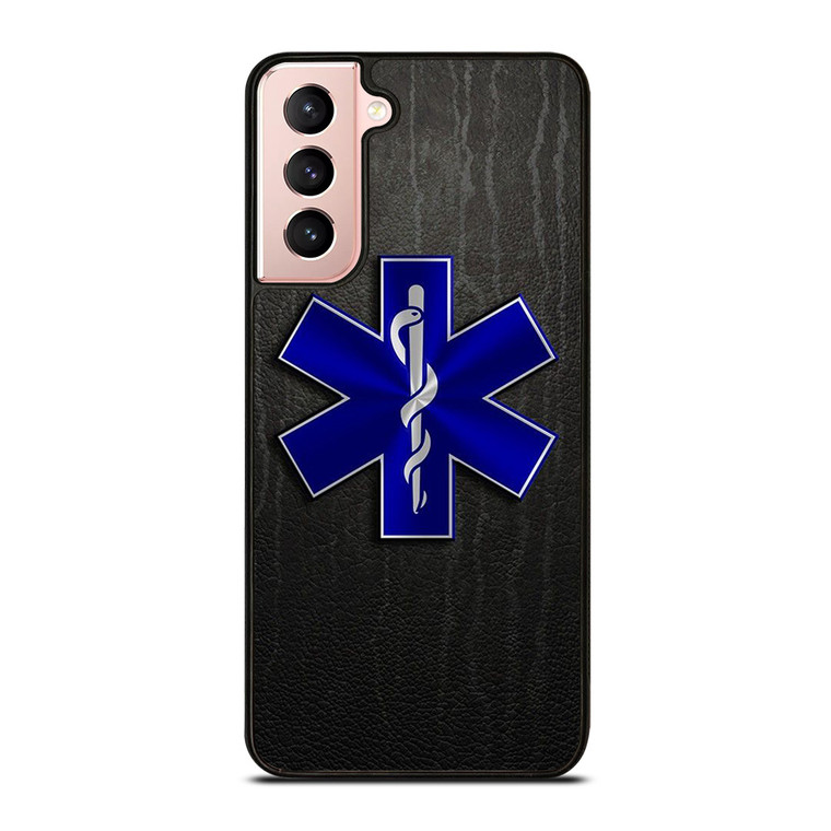 EMT EMS REGISTERED PARAMEDIC LEATHER SYMBOL Samsung Galaxy S21 Case Cover