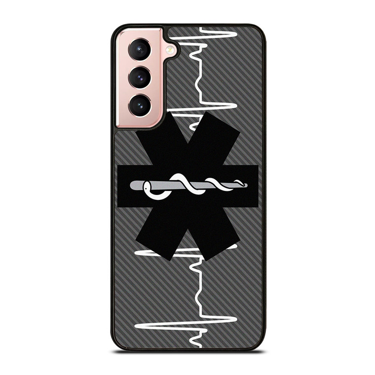 EMT EMS REGISTERED PARAMEDIC LOGO CARBON Samsung Galaxy S21 Case Cover