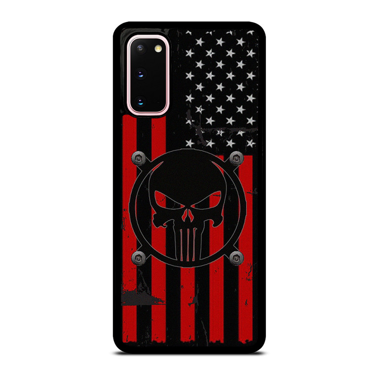PUNISHER RED BLACK AMERICAN FLAG Samsung Galaxy S20 Case Cover