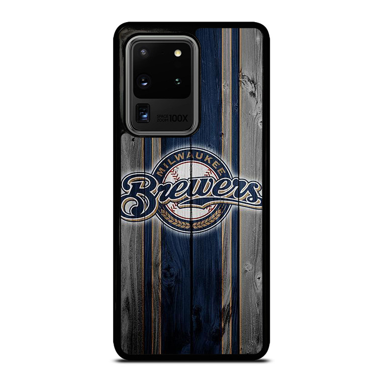 MILWAUKEE BREWERS BASEBALL WOODEN LOGO Samsung Galaxy S20 Ultra Case Cover