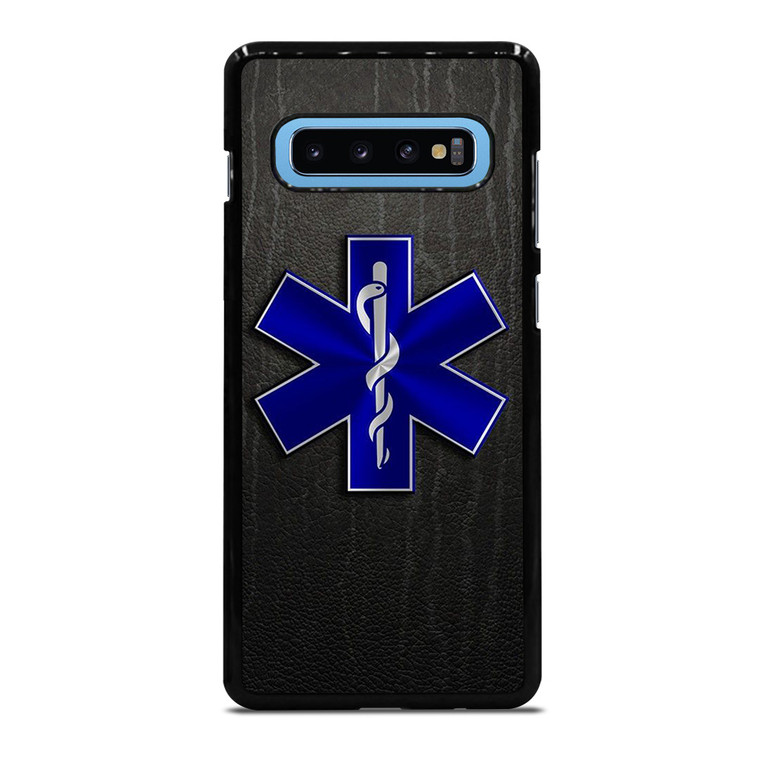EMT EMS REGISTERED PARAMEDIC LEATHER SYMBOL Samsung Galaxy S10 Plus Case Cover