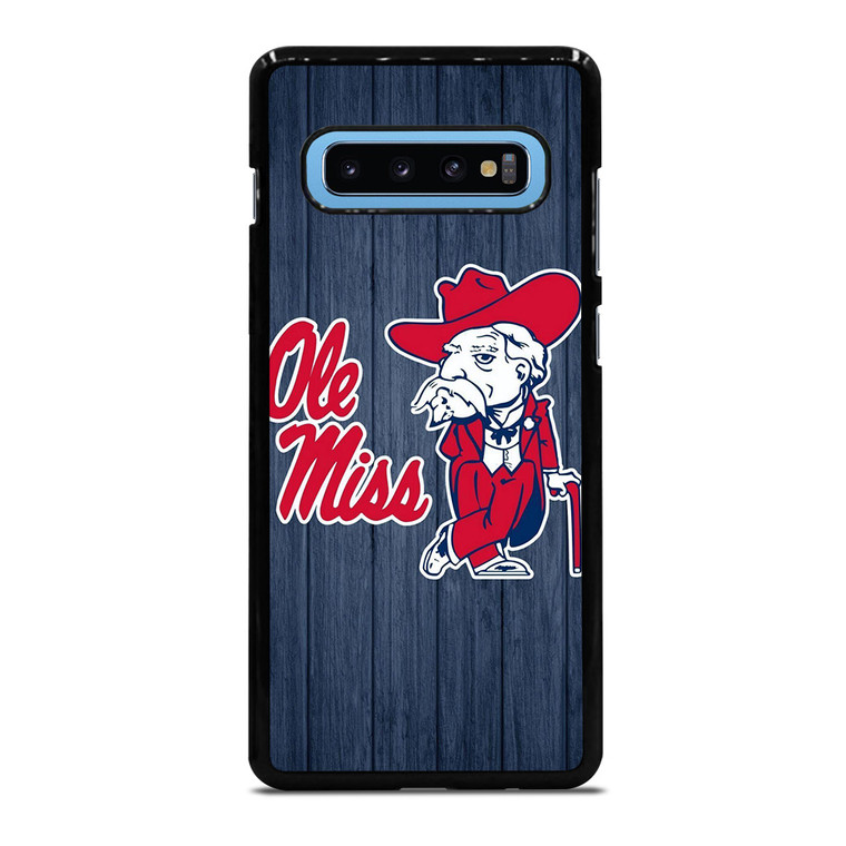 OLE MISS REBELS WOOD ICON Samsung Galaxy S10 Plus Case Cover