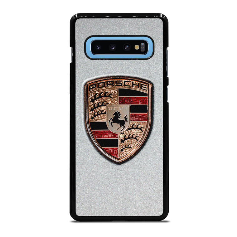 PORSCHE SILVER METAL EMBLEM Samsung Galaxy S10 Plus Case Cover
