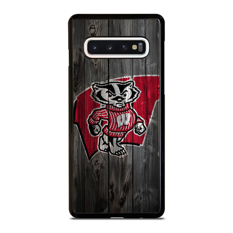WISCONSIN BADGERS WOOD LOGO Samsung Galaxy S10 Case Cover