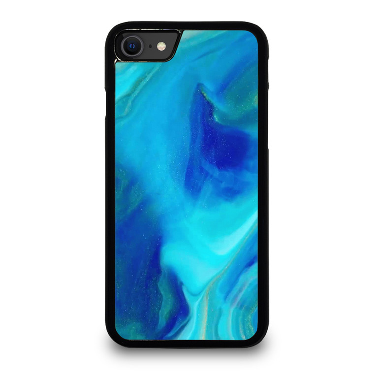 BLUE LIQUID TEXTURE iPhone SE 2020 Case Cover