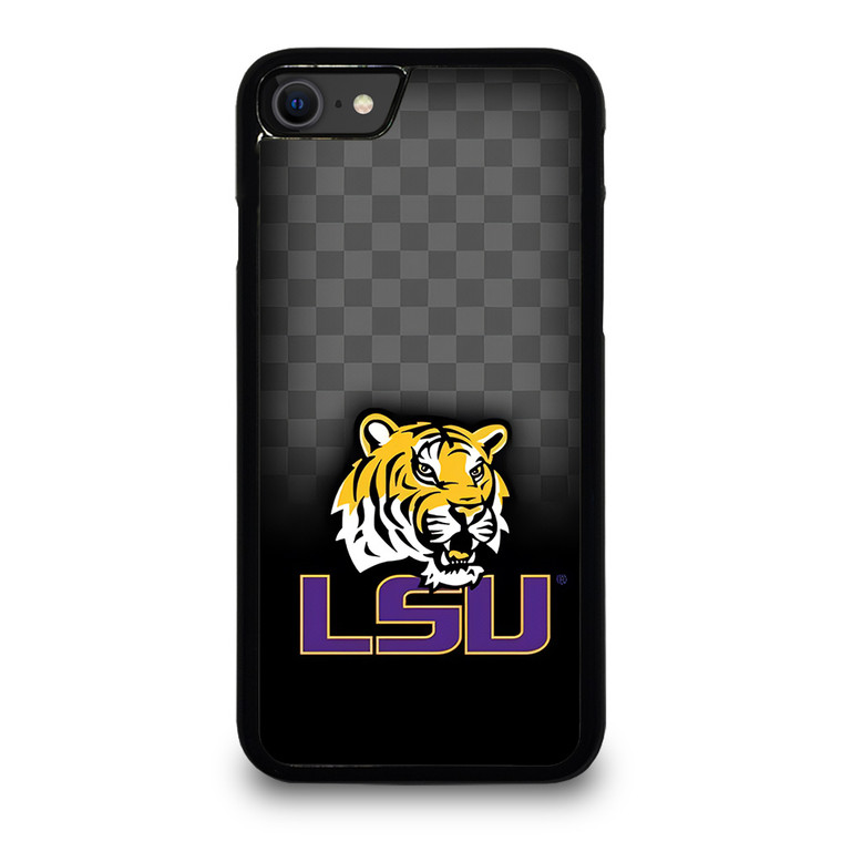 LSU TIGERS FOOTBALL CHECKERBOARD LOGO iPhone SE 2020 Case Cover