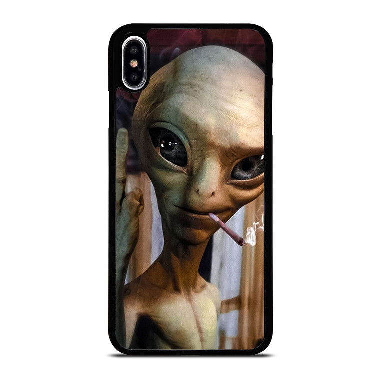 ALIEN MIDDLE FINGER SMOKING iPhone XS Max Case Cover