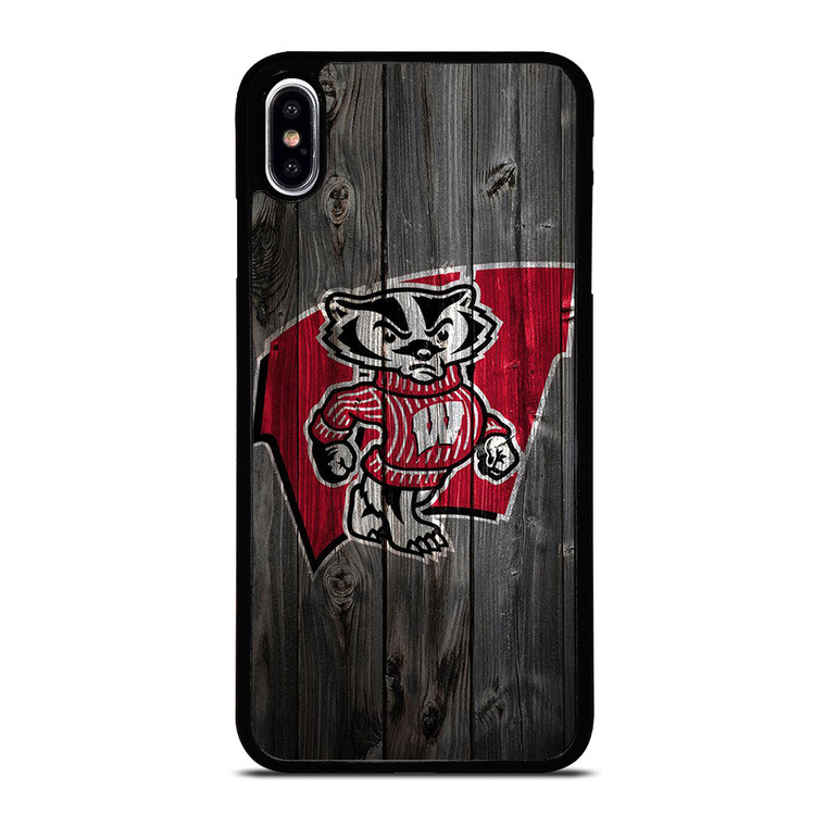WISCONSIN BADGERS WOOD LOGO iPhone XS Max Case Cover