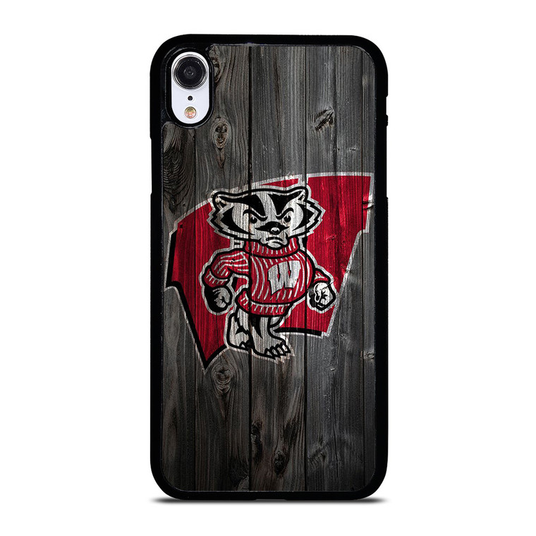 WISCONSIN BADGERS WOOD LOGO iPhone XR Case Cover