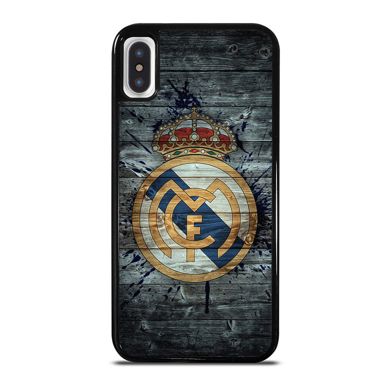 REAL MADRID FOOTBALL WOOD LOGO iPhone X / XS Case Cover