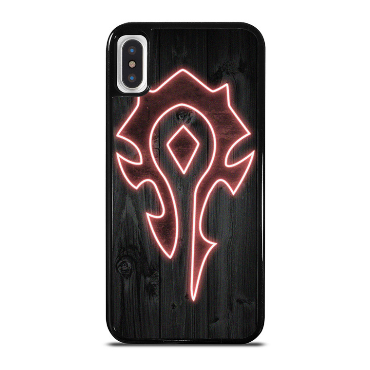 WORLD OF WARCRAFT HORDE WOOD LOGO iPhone X / XS Case Cover