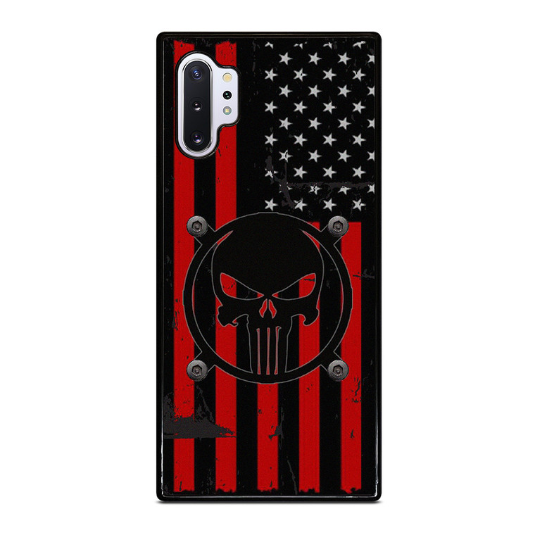 PUNISHER RED BLACK AMERICAN FLAG Samsung Galaxy Note 10 Plus Case Cover